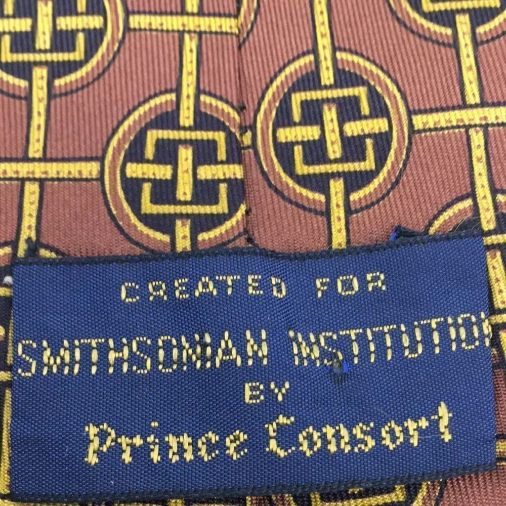 Vintage Smithsonian Institution By Prince Consort Floor Tile Silk Tie
